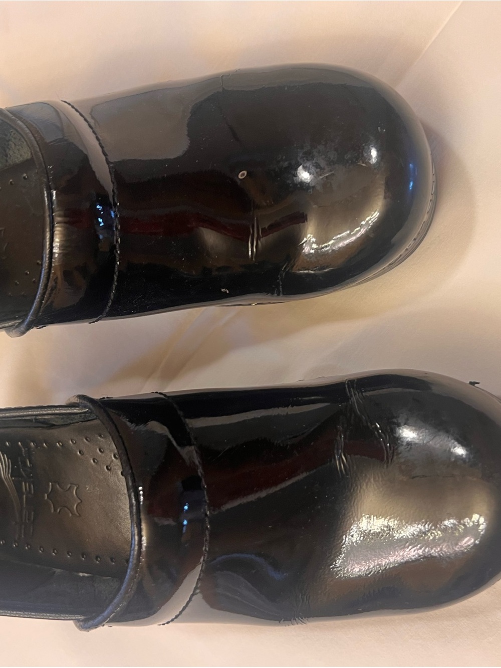 Dansko Black Patent Leather Clogs
